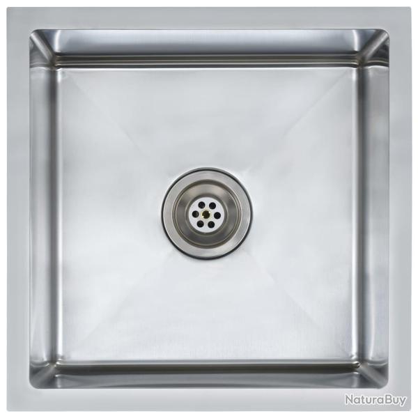�vier de cuisine fait � la main avec cr�pine 44 x 44 cm acier inoxydable 02_0002362
