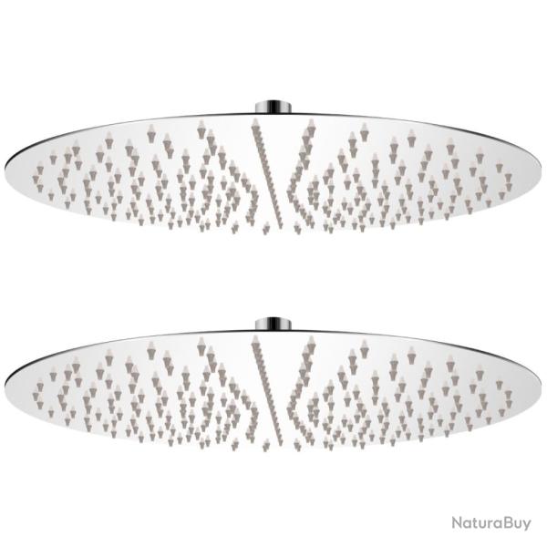 Lot de 2 pommes de douche plongeante diam�tre 40 cm acier inoxydable 02_0002102