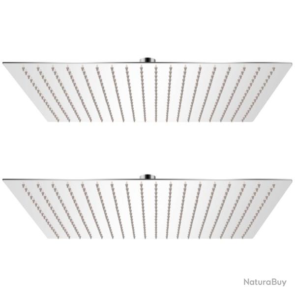 Lot de 2 pommes de douche plongeante carr� 50x50 cm acier inoxydable 02_0002108