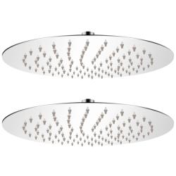 Lot de 2 pommes de douche plongeante diam&egrave;tre 25 cm acier inoxydable 02_0002100