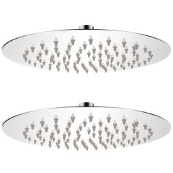 Lot de 2 pommes de douche plongeante diam&egrave;tre 20 cm acier inoxydable 02_0002099