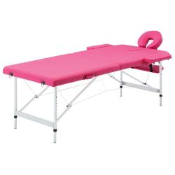 Table de massage pliable 2 zones Inox rose 02_0001809