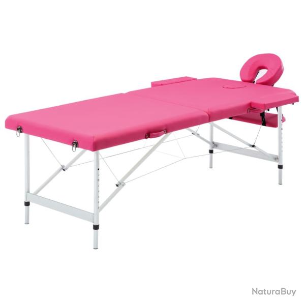 Table de massage pliable 2 zones Inox rose 02_0001809