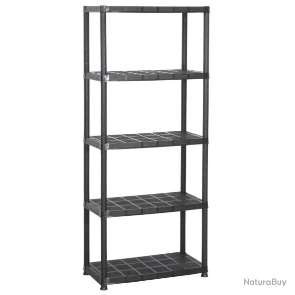 �tag�re de rangement � 5 niveaux noir 71 x 38 x 170 cm plastique 02_0000652