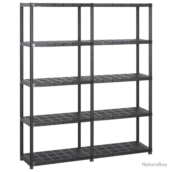 �tag�re de rangement � 5 niveaux 170 cm plastique noir 02_0000649