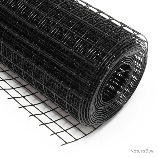 Grillage fil de voli�re 4 coins avec maille 25 x 25 mm 50 cm x5 m en noir 16_0001848