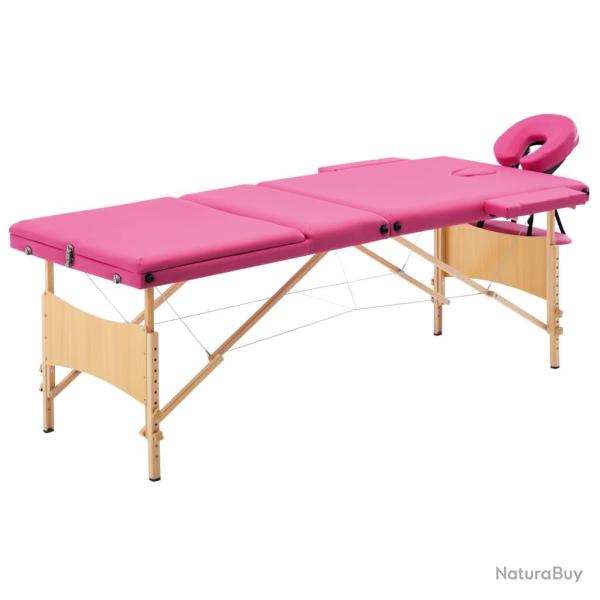 Table de massage pliable 3 zones bois rose 02_0001838