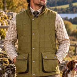Gilet en tweed pour homme  Ascot Vert sauge clair