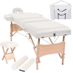 Table de massage pliable et tabouret 10 cm d'&eacute;paisseur blanc 02_0001864