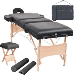 Table de massage pliable et tabouret 10 cm d'&eacute;paisseur noir 02_0001865