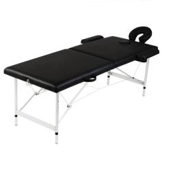 Table pliable de massage 2 zones avec cadre en inox noir 02_0001886