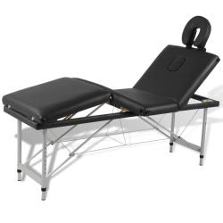 Table pliable de massage 4 zones avec cadre en inox noir 02_0001890