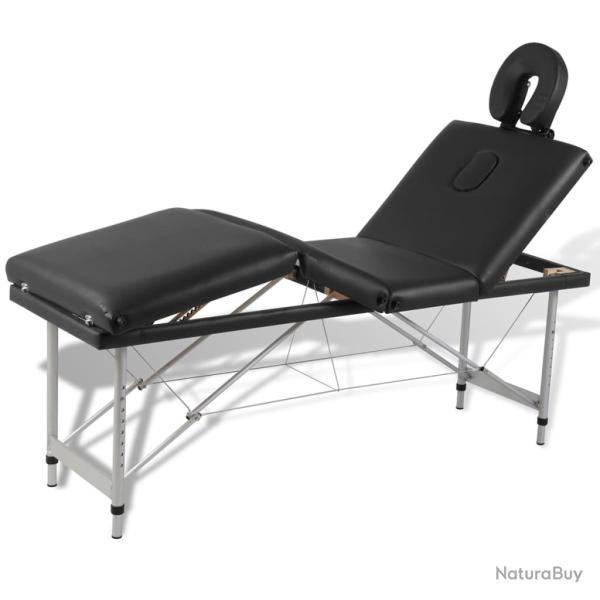 Table pliable de massage 4 zones avec cadre en inox noir 02_0001890