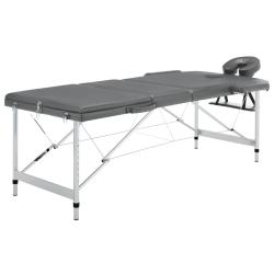 Table de massage avec 3 zones cadre en aluminium banc de massage appuie-t&ecirc;te accoudoir r&eacute;glable lit