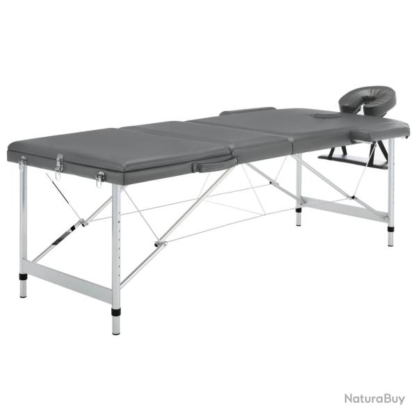 Table de massage avec 3 zones cadre en aluminium banc de massage appuie-t�te accoudoir r�glable lit