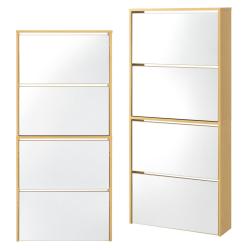&Eacute;tag&egrave;re &agrave; chaussures design meuble de rangement 4 compartiments stockage pour 12 paires fa&ccedil;ade miro