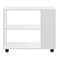 Table basse rectangulaire &agrave; roulettes pour salon meuble styl&eacute; avec &eacute;tag&egrave;re de stockage 60 x 70 x 35