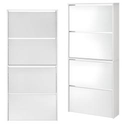 &Eacute;tag&egrave;re &agrave; chaussures design meuble de rangement 4 compartiments stockage pour 12 paires fa&ccedil;ade miro