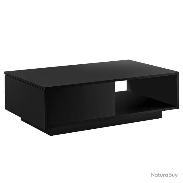 Table basse de salon avec tiroir et compartiment de rangement 95 x 55 cm panneau 15 mm noir 03_0006