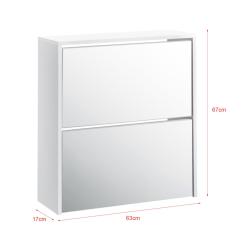 &Eacute;tag&egrave;re &agrave; chaussures meuble de rangement 67 cm blanc 03_0005163