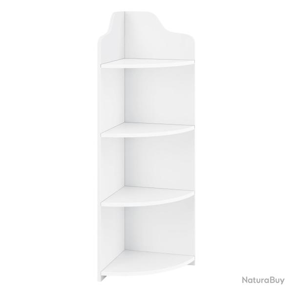 �tag�re d'angle pour salle de bain meuble de rangement avec 4 surfaces de stockage bois composite 9