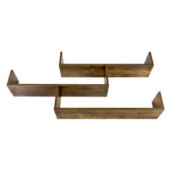 &Eacute;tag&egrave;re murale meuble de rangement 119 cm effet bois fonc&eacute; 03_0005204