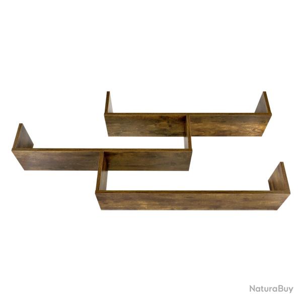 �tag�re murale meuble de rangement 119 cm effet bois fonc� 03_0005204