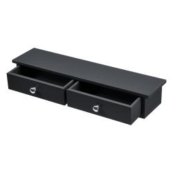 &Eacute;tag&egrave;re murale 2 tiroirs meuble de rangement design pour entr&eacute;e salon chambre MDF laqu&eacute; 10 x 60 x 1