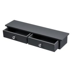 &Eacute;tag&egrave;re murale styl&eacute;e avec 2 tiroirs meuble de rangement MDF 60 cm gris fonc&eacute; 03_0005193