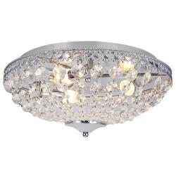 Plafonnier en cristal lampe de plafond aluminium cristal synth&eacute;tique m&eacute;tal 16 cm diam&egrave;tre 40 cm chr