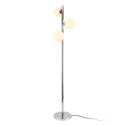 Lampadaire Lampe &agrave; Pied Lampe sur Pied M&eacute;tal et Verre 3 x E14 154 cm Chrome et Blanc 03_0002438