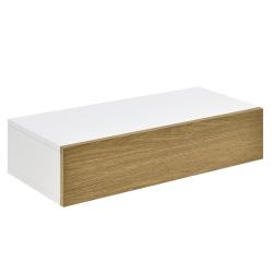 &Eacute;tag&egrave;re murale meuble de rangement avec comptoir 50 cm blanc beige 03_0001715