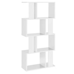Biblioth&egrave;que pour salon meuble de rangement &eacute;tag&egrave;res MDF m&eacute;lamin&eacute; 130 cm blanc 03_0001073