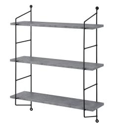 &Eacute;tag&egrave;re murale avec 3 tablettes avec cadre d'acier 48 cm aspect de b&eacute;ton03_0001711