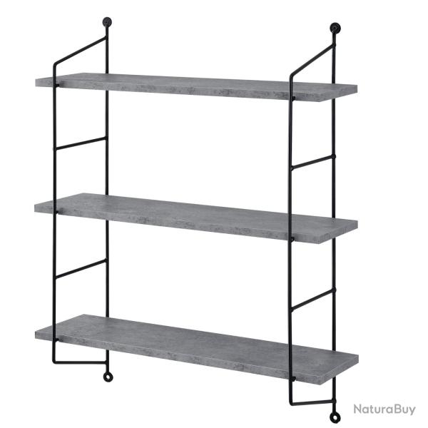 �tag�re murale avec 3 tablettes avec cadre d'acier 48 cm aspect de b�ton03_0001711
