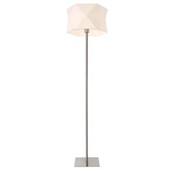 Lampadaire lampe &agrave; pied m&eacute;tal toile chrome 152 cm blanc 03_0002440