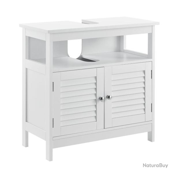 Armoire de salle de bain dessous de lavabo meuble dessous rangement 3 surfaces stockage 60 x 60 x 3
