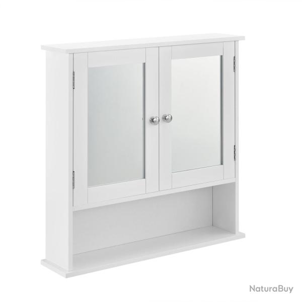 Armoire de salle de bain vintage avec miroir meuble de salle de bain avec porte 3 surface de stocka