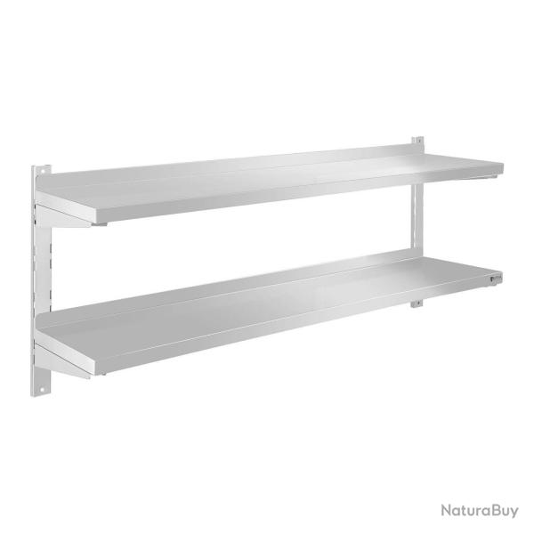 �tag�re murale professionnel - 2 plateaux - Acier inoxydable 140 cm 14_0001544