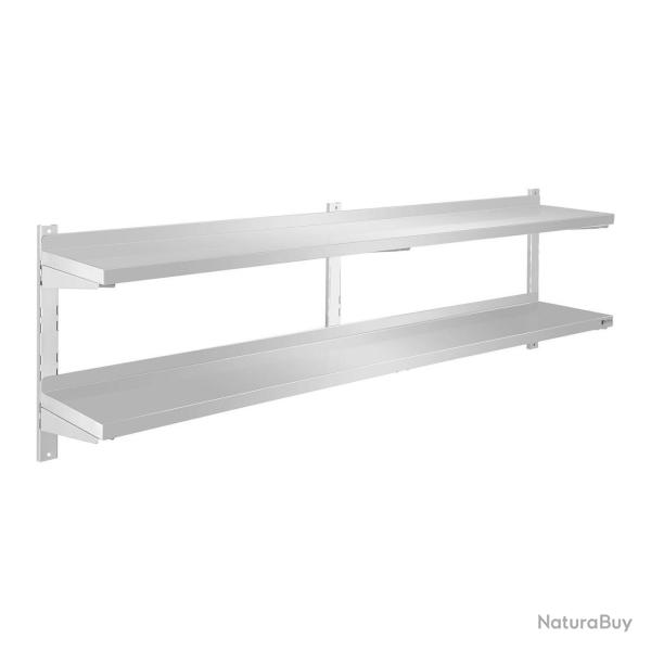 �tag�re murale professionnelle 2 plateaux 180 cm acier inoxydable 14_0001546
