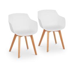 Lot de 2 chaises salon salle &agrave; manger 150 kg max surface d'assise de 41 x 40 cm coloris blanc 14_00