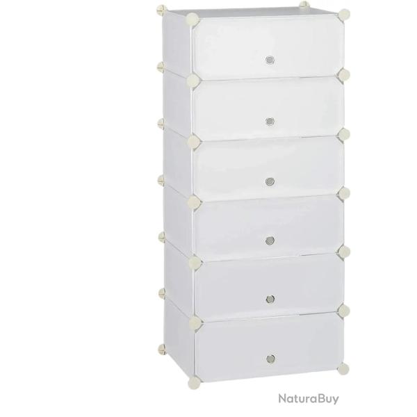 Armoire �tag�re meubles � chaussures rangement plastique chaussures modulable 12 paires blanc 13_00