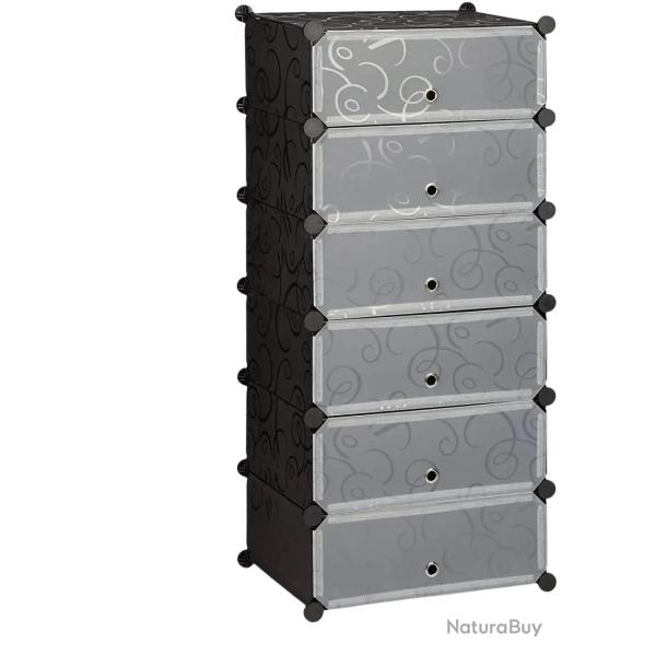 Armoire �tag�re meubles � chaussures rangement plastique chaussures modulable 12 paires noir 13_000