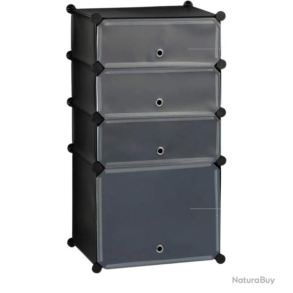 Meuble � chaussures �tag�re armoire avec 4 casiers 91 cm noir 13_0001635_2