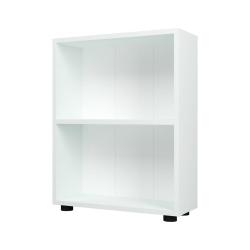 Biblioth&egrave;que design pour salon &eacute;tag&egrave;re style original &agrave; 2 niveaux 72 x 55 x 20 cm blanc 03_0006508