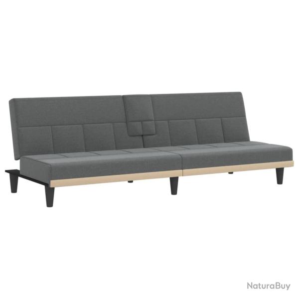 Canap�-lit avec porte-gobelets tissu gris fonc� 02_0020423