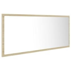 Miroir led de salle de bain 100 x 8,5 x 37cm acrylique ch&ecirc;ne sonoma 02_0006960