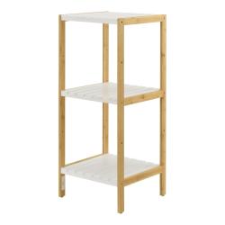 &Eacute;tag&egrave;re de rangement bambou 33 x 34 x 80 cm naturel blanc 03_0006977