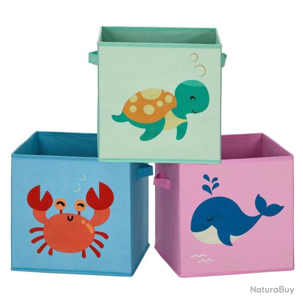 Bo�tes de rangement pour enfants lot de 3 paniers � jouets pliables avec poign�es chambre d'enfant