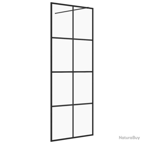 Paroi de douche avec verre ESG transparent 80 x 195 cm noir 02_0002154